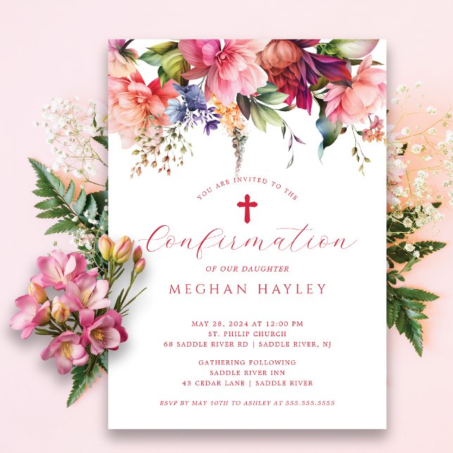 Pure Elegance Girls First Confirmation Invitation (Creator Uploaded)