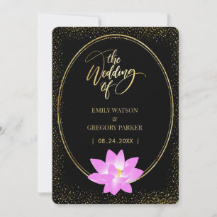 Pure elegance, lotus pink,gold save the date