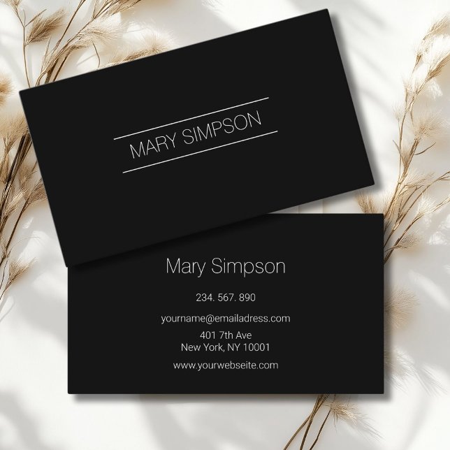 pure elegance minimalistic business card (Elegant, Minimal Black Business Card.)