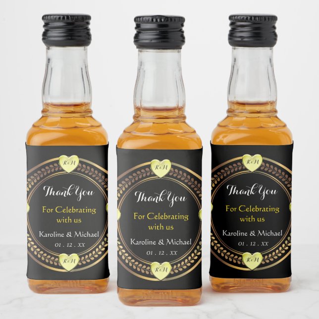 Pure Elegance Wedding Party Event Mini  Liquor Bottle Label (Bottles)