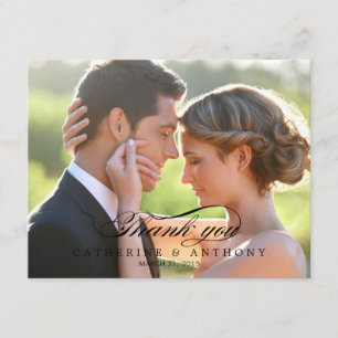 Pure Elegance Wedding Photo Thank You Card