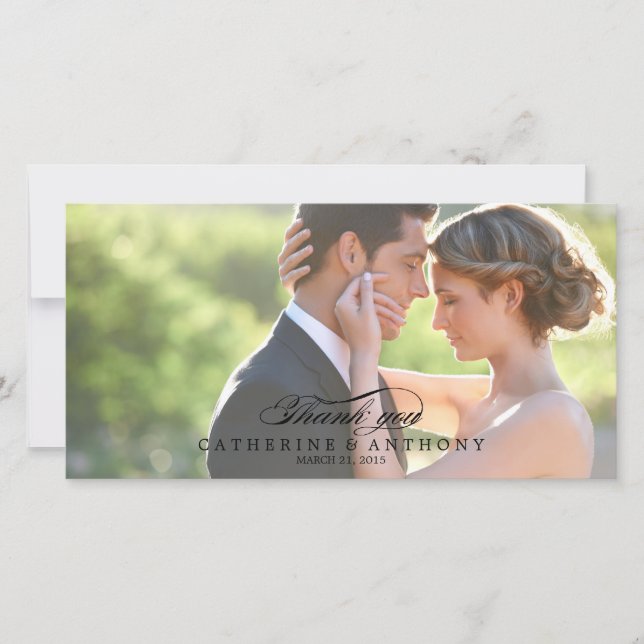 Pure Elegance Wedding Thank You - Black (Front)
