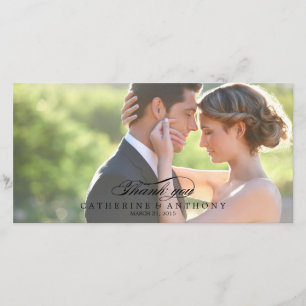 Pure Elegance Wedding Thank You - Black Card