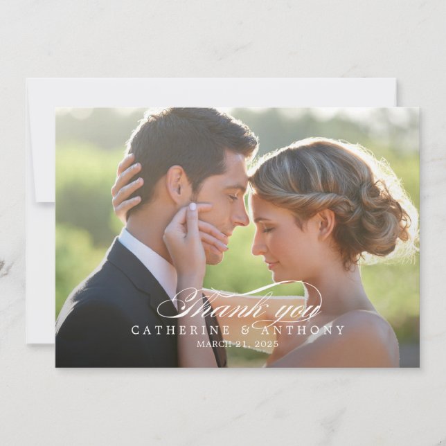 Pure Elegance Wedding Thank You Card (Front)