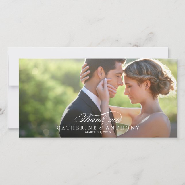 Pure Elegance Wedding Thank You - White Card (Front)
