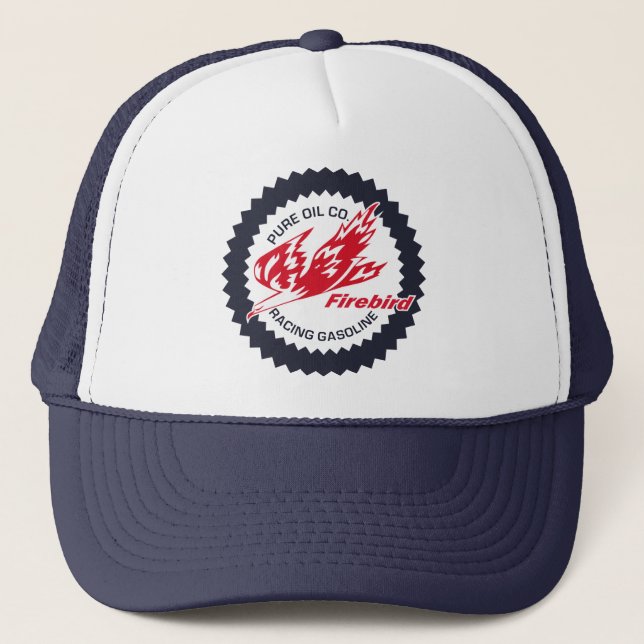 Pure Firebird Racing Gasoline vintage sign Trucker Hat (Front)