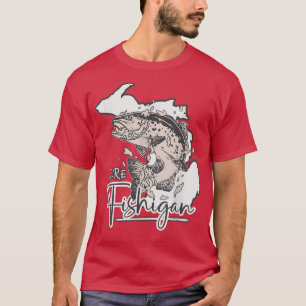 Pure Fishigan Men Women Fisherman State Of Michiga T-Shirt