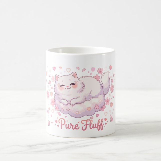  Pure Fluff Cute Kawaii Cat Coffee Mug (Center)
