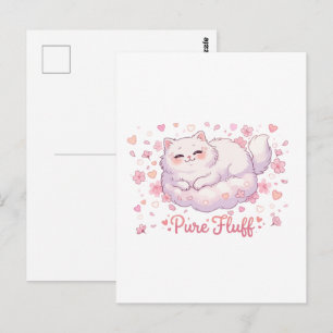 Pure Fluff Cute Kawaii Cat Postcard