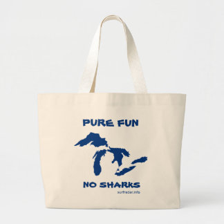 Pure Fun, No Sharks Large Tote Bag