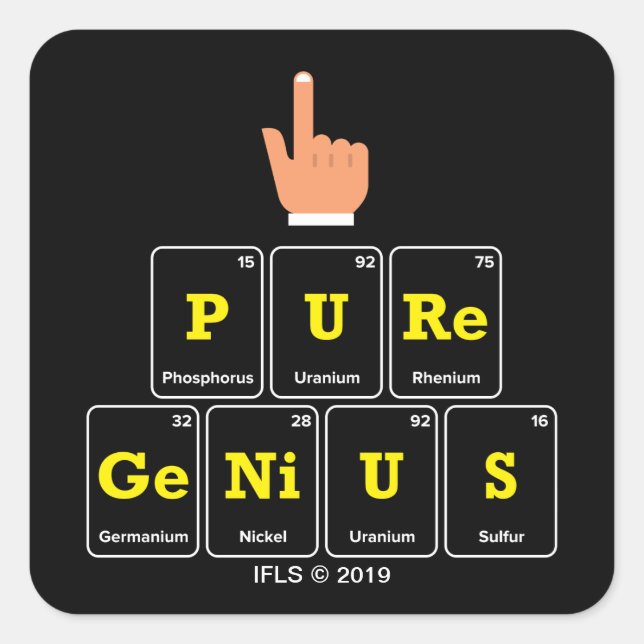 Pure Genius Square Sticker (Front)