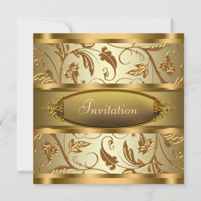 Pure Gold All Occasion Party Invitations (Front)