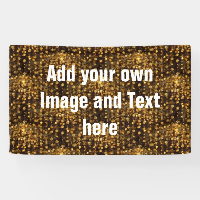 PURE GOLD Diamonds Pattern + your text / photo Banner (Horizontal)