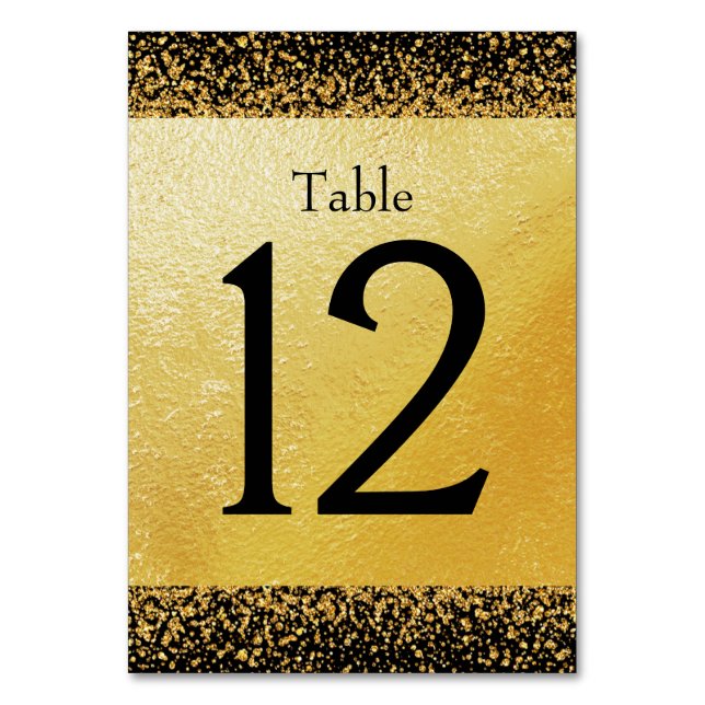 Pure Gold Elegance Table Number (Front)