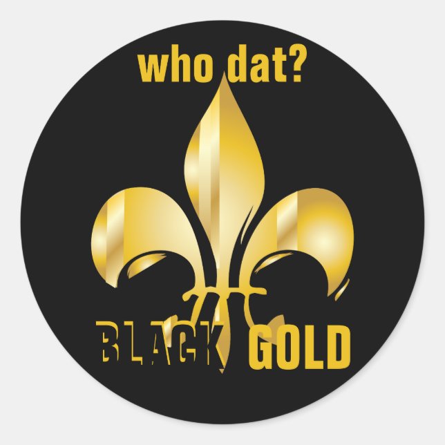 Pure Gold Fleur de Lis Classic Round Sticker (Front)
