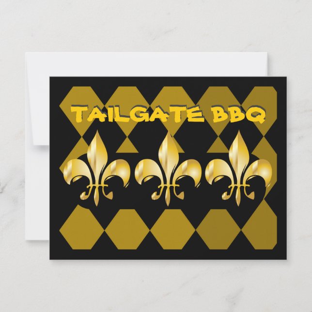 Pure Gold Fleur de Lis Invitation (Front)