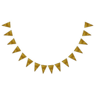PURE GOLD FOIL Pattern + your text / photo Bunting