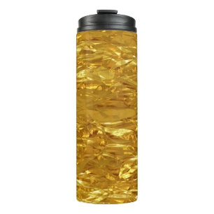 PURE GOLD FOIL Pattern + your text / photo Thermal Tumbler