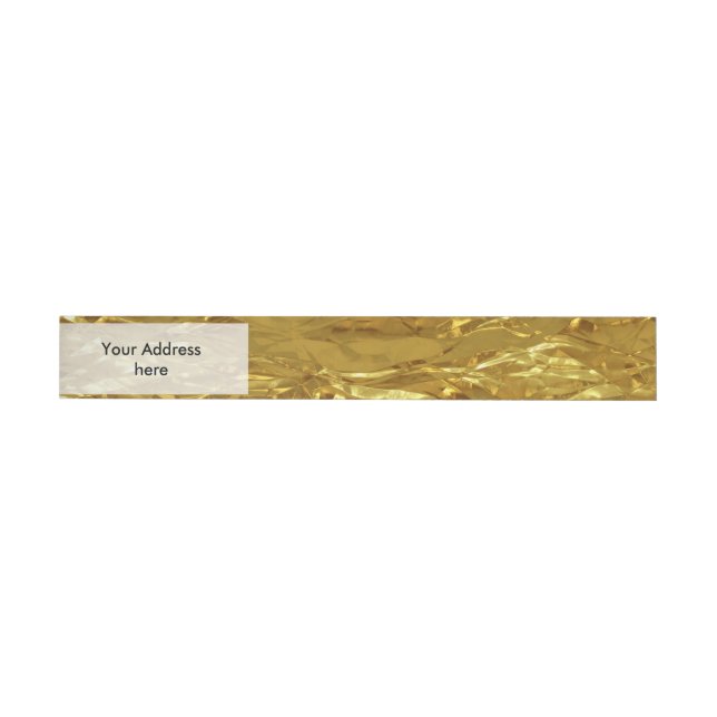 PURE GOLD FOIL Pattern + your text / photo Wraparound Address Label (Individual)