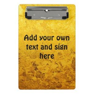 PURE GOLD LEAF Pattern + your text / ideas Mini Clipboard