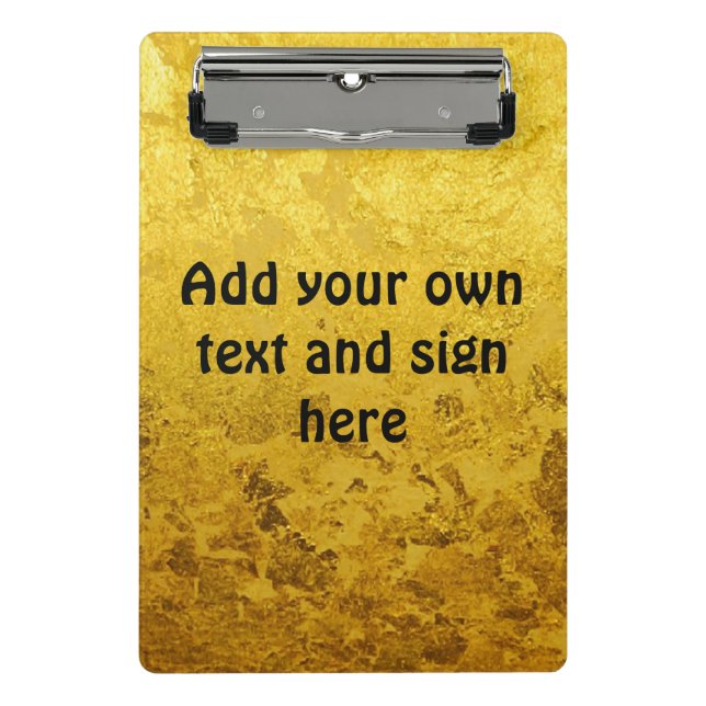 PURE GOLD LEAF Pattern + your text / ideas Mini Clipboard (Front)