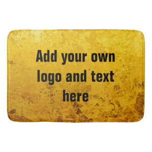 PURE GOLD LEAF Pattern + your text / photo Bath Mat