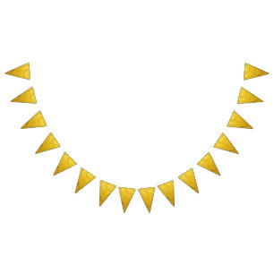 PURE GOLD LEAF Pattern + your text / photo Bunting