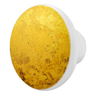 PURE GOLD LEAF Pattern + your text / photo Ceramic Knob