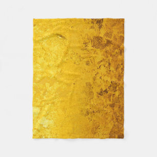 PURE GOLD LEAF Pattern + your text / photo Fleece Blanket