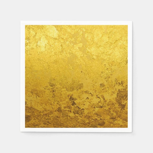PURE GOLD LEAF Pattern + your text / photo Napkin (Front)