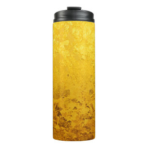 PURE GOLD LEAF Pattern + your text / photo Thermal Tumbler