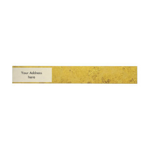 PURE GOLD LEAF Pattern + your text / photo Wraparound Address Label