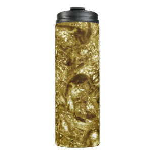 PURE GOLD moonscape Pattern + your text / photo Thermal Tumbler