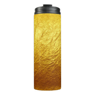 PURE GOLD PAPER Pattern + your text / photo Thermal Tumbler
