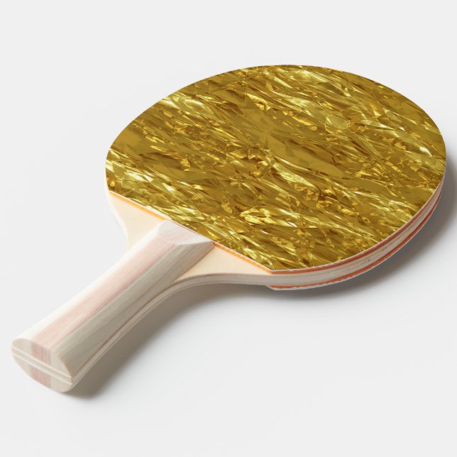 PURE GOLD pattern / gold foil Ping Pong Paddle (Front Angle)