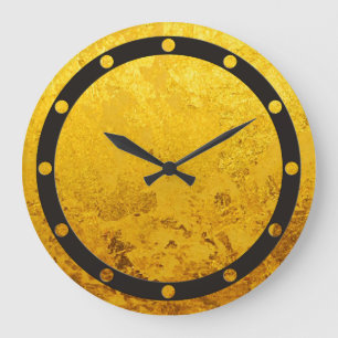 PURE GOLD pattern / gold leaf Large Clock