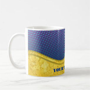 PURE GOLD pattern / gold leaf + your photo & text Coffee Mug