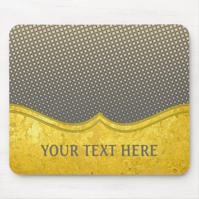 PURE GOLD pattern / gold leaf + your photo & text Mouse Mat (Front)