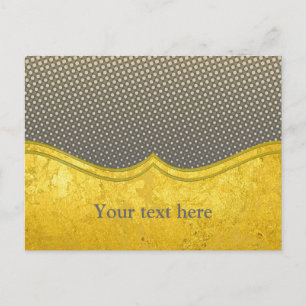 PURE GOLD pattern / gold leaf + your photo & text Postcard