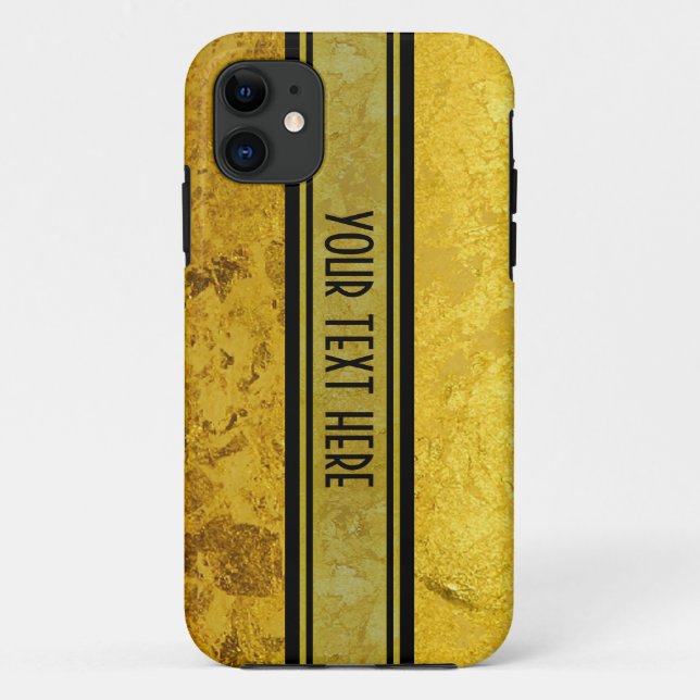 PURE GOLD pattern / gold leaf + your text Case-Mate iPhone Case (Back)
