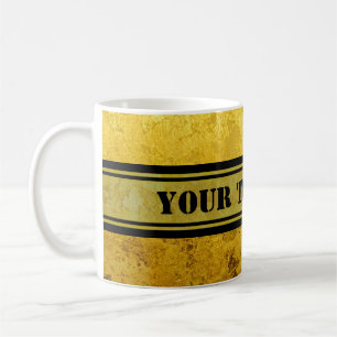 PURE GOLD pattern / gold leaf + your text Coffee Mug