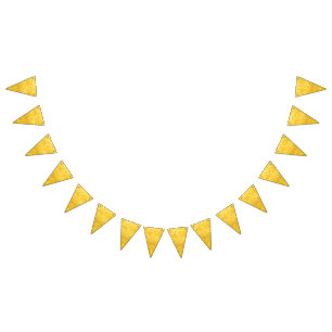 PURE GOLD Sparkles Pattern + your text / photo Bunting