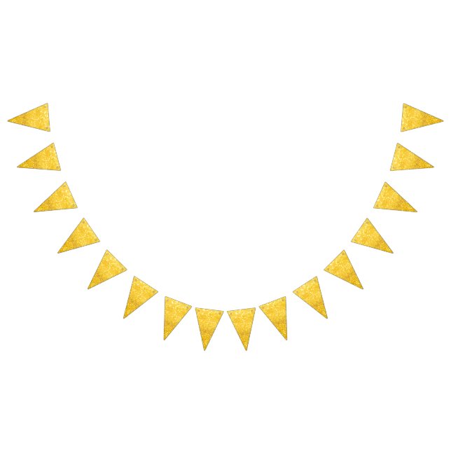 PURE GOLD Sparkles Pattern + your text / photo Bunting (All)