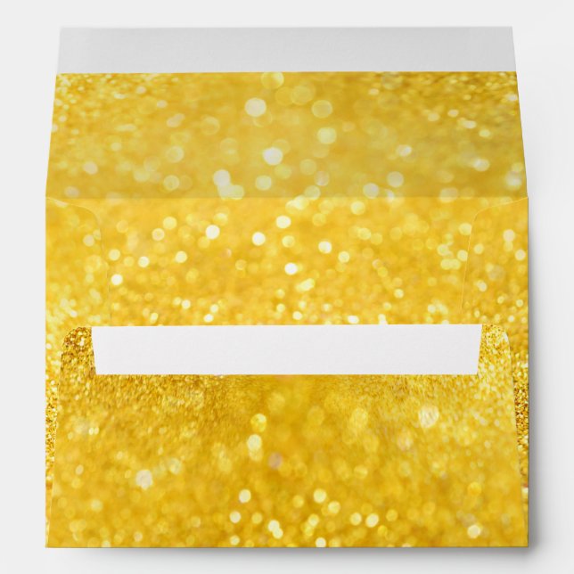 PURE GOLD Sparkles Pattern + your text / photo Envelope (Back (Bottom))