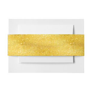 PURE GOLD Sparkles Pattern + your text / photo Invitation Belly Band