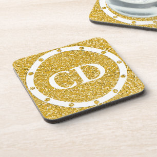 PURE GOLD Splatter Pattern + your image Coaster