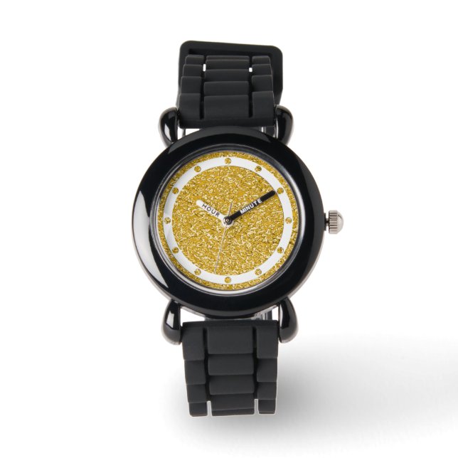 PURE GOLD Splatter Pattern + your image Watch (Front)