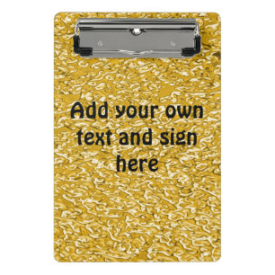PURE GOLD Splatter Pattern + your text / ideas Mini Clipboard
