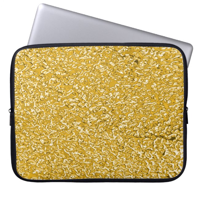 PURE GOLD Splatter Pattern + your text Laptop Sleeve (Front)