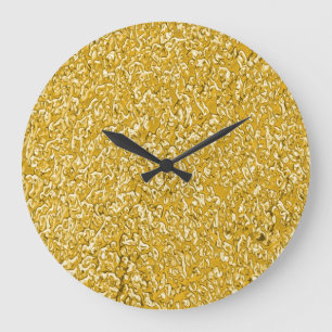 PURE GOLD Splatter Pattern + your text Large Clock